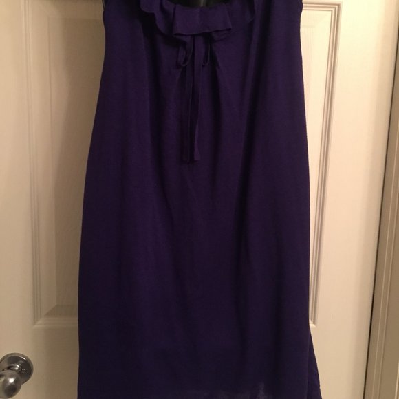 BCBGMaxAzria Ruffled Neck Trim knit Tunic Jersey rayon and silk - Picture 8 of 10